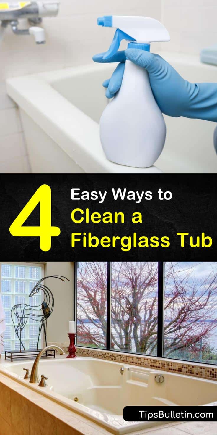 Discover the best ways for how to clean a fiberglass tub and your shower floor. Use helpful cleaning products like baking soda and hydrogen peroxide to remove soap scum and stains. Find out how easy it is to clean your bathtubs with these common ingredients and supplies. #clean #fiberglass #tub