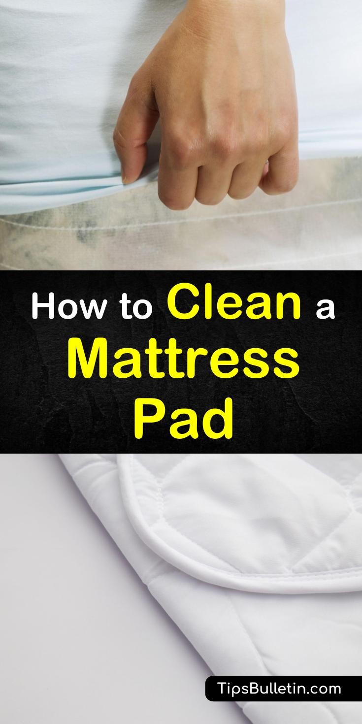 Remove urine stains and dust mites off mattress pads in a few easy steps using one of our cleaning recipes. We show you how to remove stains from memory foam pads on beds using hydrogen peroxide and baking soda. #mattresspadcleaning #cleanamattress #pad #cleanmemoryfoam