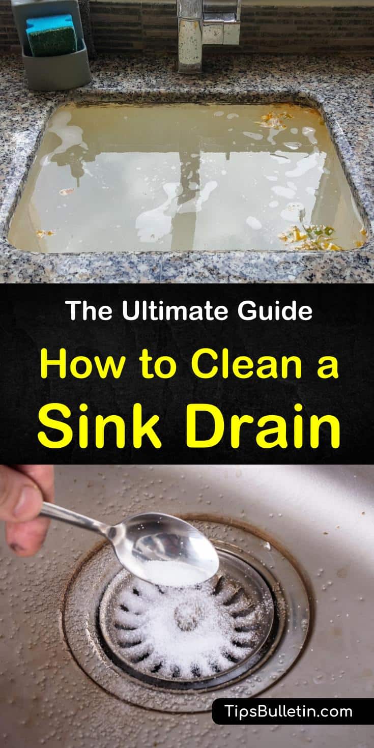Learn how to clean a sink drain with our guide. We show you how to be your own plumber and get gunk out of the kitchen sink, bathroom sink, or garbage disposal using DIY drain cleaners. You’ll discover fantastic recipes using cold water and household cleaners. #sinkcleaning #draincleaning #kitchen
