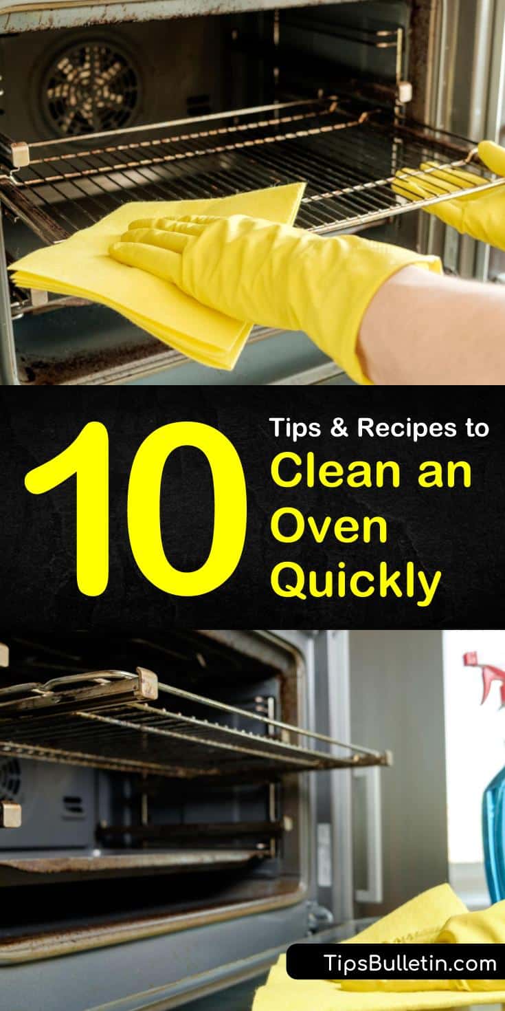 Discover how to quickly clean an oven the best way with baking soda, with ammonia, or even with vinegar in this easy-to-follow guide. Kitchens with ovens will no longer have to fear baked-on grime on the oven door or the interior of the oven with these fast tips and tricks. #oven #cleaning #clean