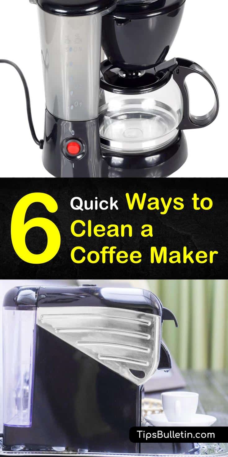 Learn how to deep clean a coffee maker and hot plate burner with vinegar and baking soda, and with lemon juice. We’ve also got handy tips for cleaning a Keurig with denture tablets. #cleanacoffeemaker #coffeemakercleaner #howtocleanakeurig