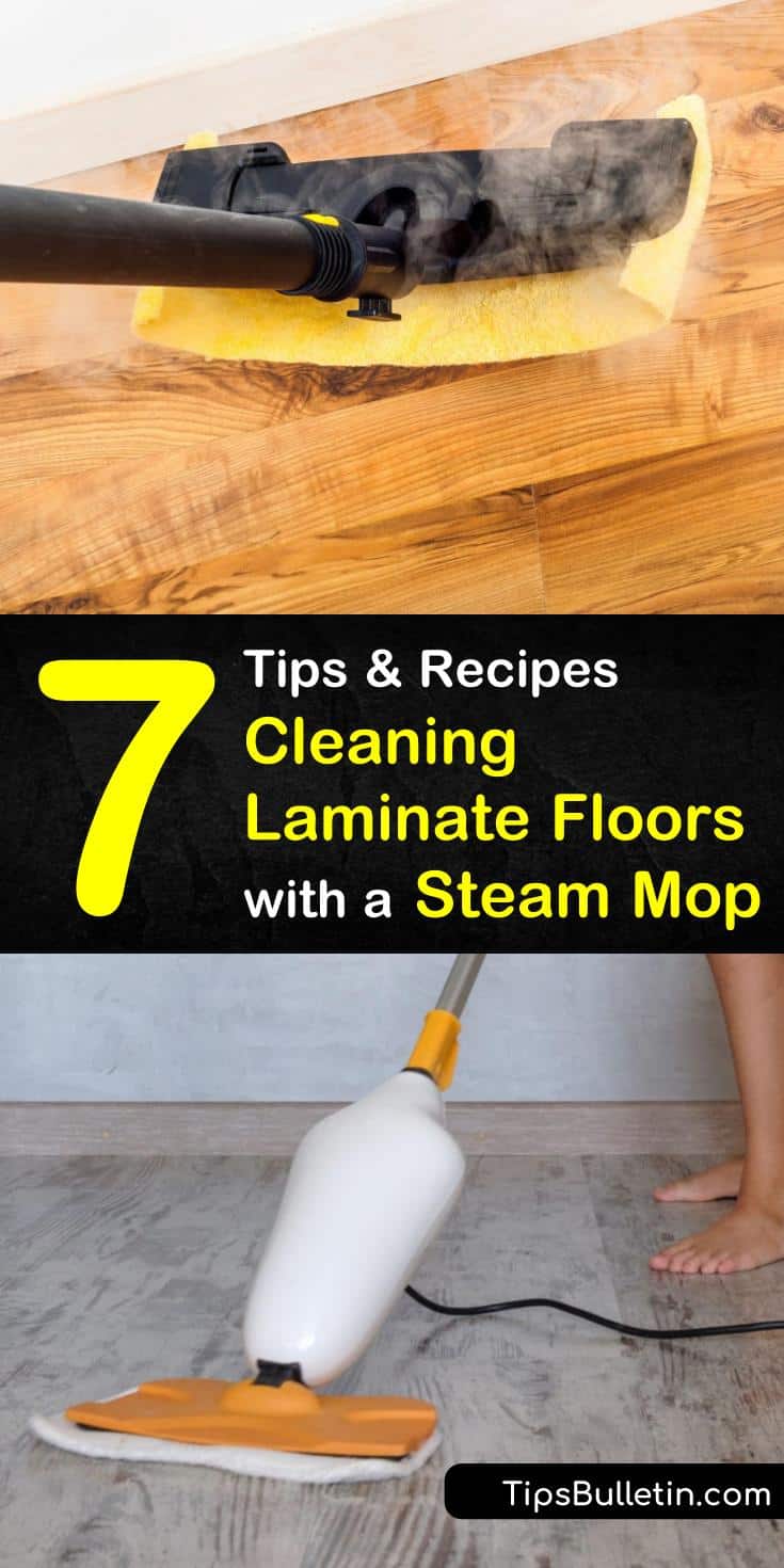 Learn the best way to deep clean your laminate floors with a steam mop! Our tips and cleaner recipes will bring back the shine to your floors and get them sparkling again! #steammop #laminatefloors #steamcleaning