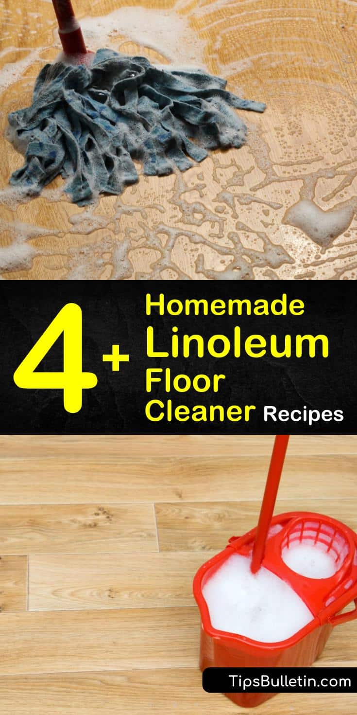 Discover the perfect DIY recipe for homemade linoleum floor cleaner with our guide. We show you the best way to deep clean yellowed or dirty vinyl or linoleum in bathrooms and kitchens using baking soda and other natural ingredients #linoleumcleaner #homemadelinoleumcleaner #diycleaning