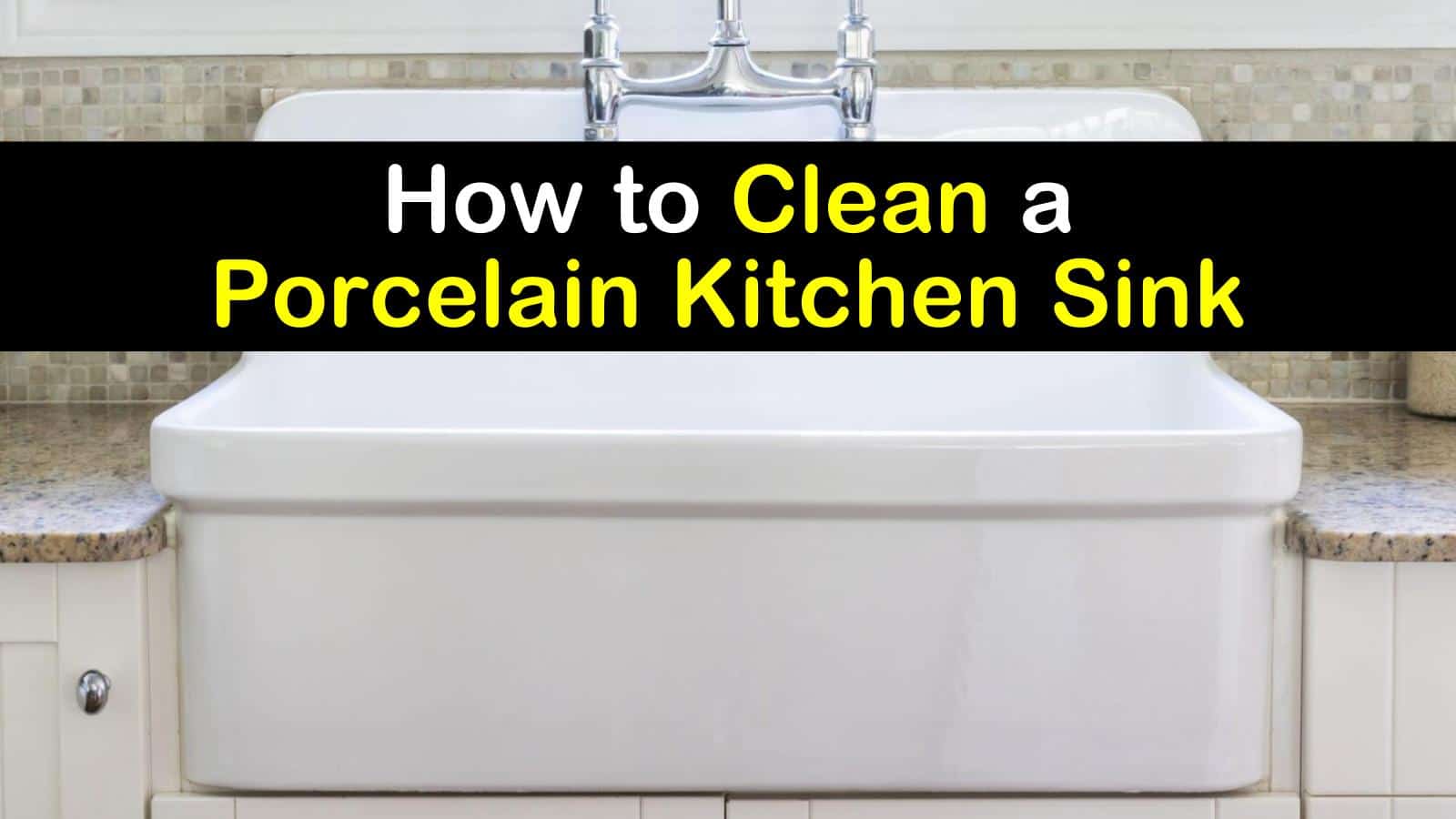 cleaning white porcelain kitchen sink