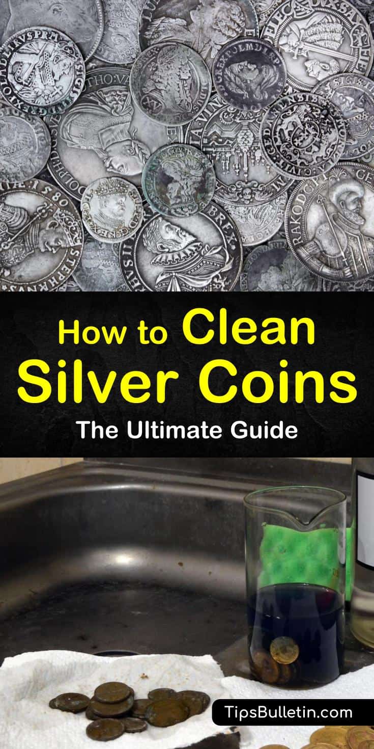 Turn your dull silver coins back into their original shine and luster by cleaning them with baking soda, toothpaste, or vinegar. Remove tarnish from coins by using electrolysis or with aluminum foil and baking soda. #silvercoin #cleaning #coin #silver #coin