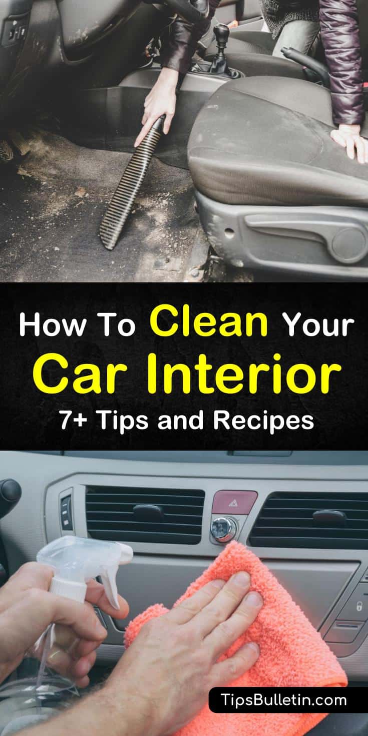 Discover the best ways to clean your car interior in this post. You will learn how to remove stains, dirt, and dust from both upholstery and hard surfaces with everything from store-bought to DIY cleaners. #carcleaning #interior #car