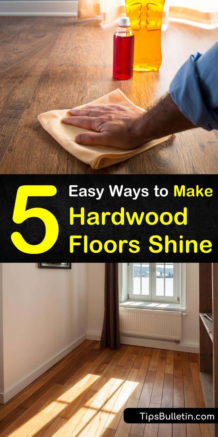 Learn how to make your hardwood floors shine again using one of our DIY hardwood floor cleaners and conditioners. Use household ingredients such as vegetable or olive oils, along with vinegar and water, to clean and condition your floors. #hardwoodflooring #cleanwoodfloors #shiny