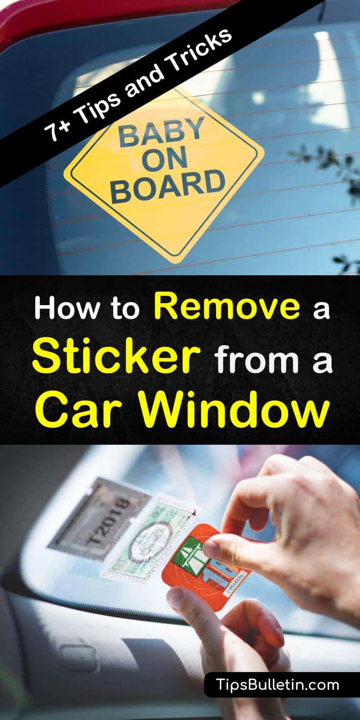 Remove stickers and sticker adhesive from car windows in a few simple steps using a hairdryer or ice. Peel off those stickers with ease using nail polish remover, Goo Gone, WD-40 or everyday window cleaner. #stickerremover #car #windowstickerremover