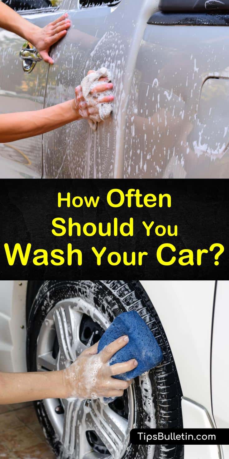 Learn how often you should be washing your car to keep it in tip-top shape! Our guide to car washing also includes natural car cleaner recipes that will have your ride sparkling in no time. #carwashing #wash #car