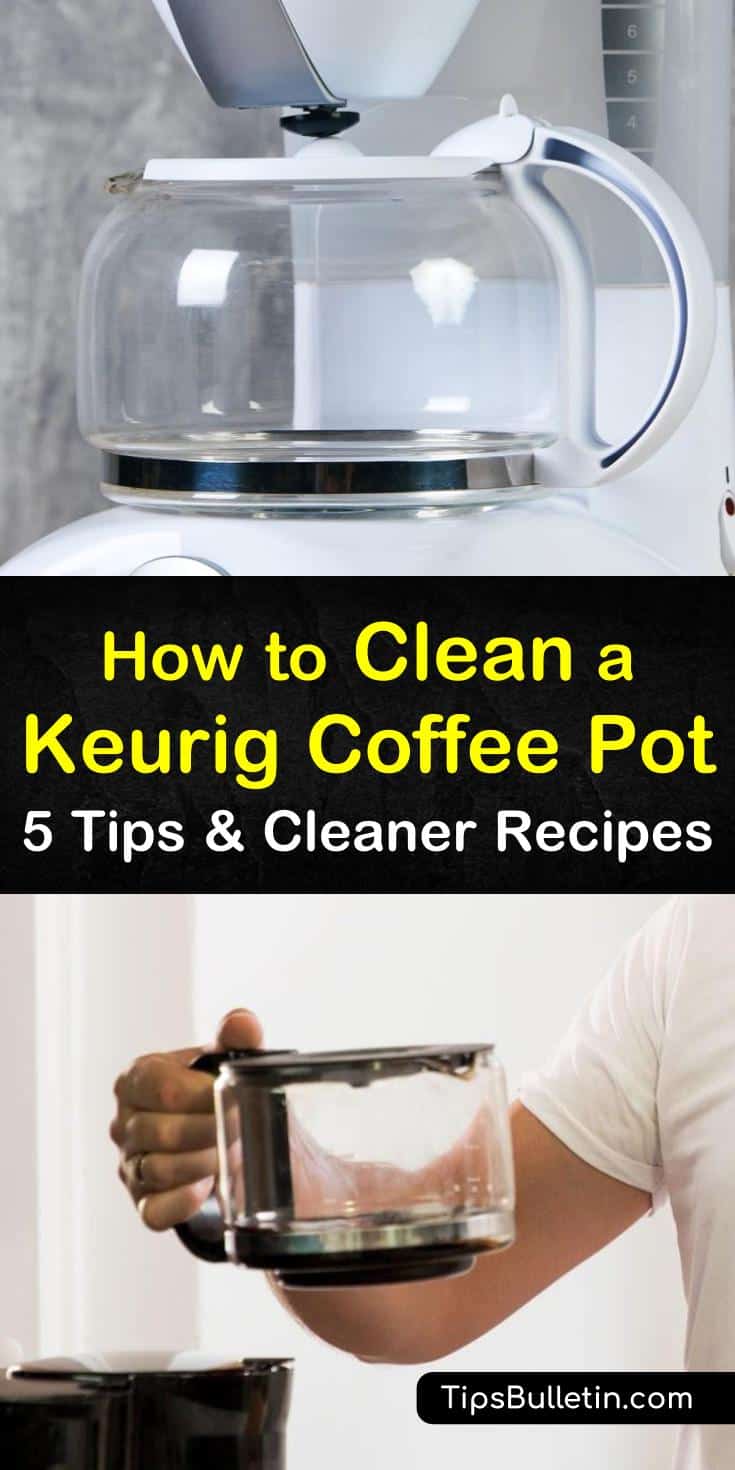 Discover how to clean a Keurig coffee pot with vinegar and baking soda. Our guide shows you the best way to get your coffee maker and glass free of stains and ready to wake you up and get you going. #keurig #coffeemaker #descaling #cleaningkeurig