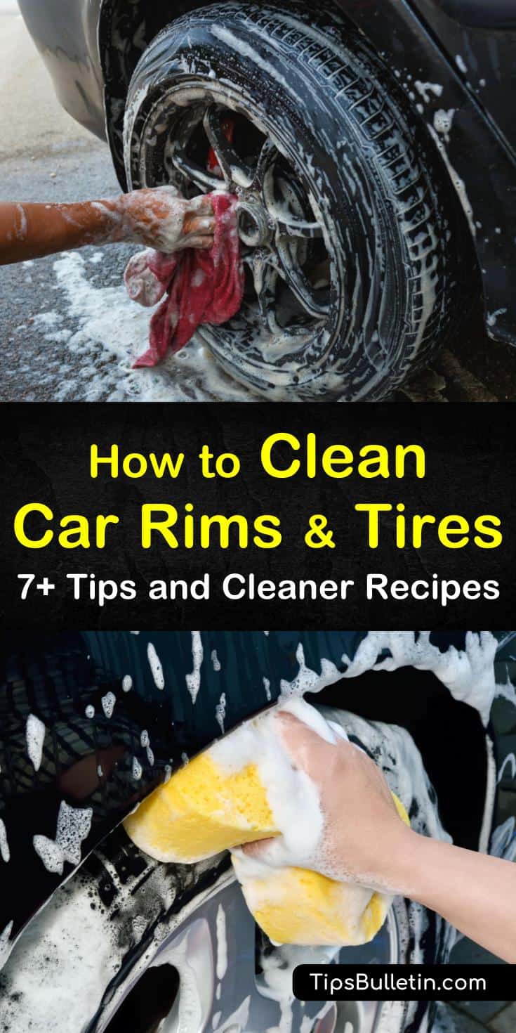 Learn from our DIY car rim and tire cleaning tips and recipes that show you how to clean alloy, aluminum, and chrome wheels in a few simple steps. Clean wheels using a synthetic cleaner or use lemon juice and vinegar. #cleancarrims #wheelcleaner #tirecleaner #rims #tires