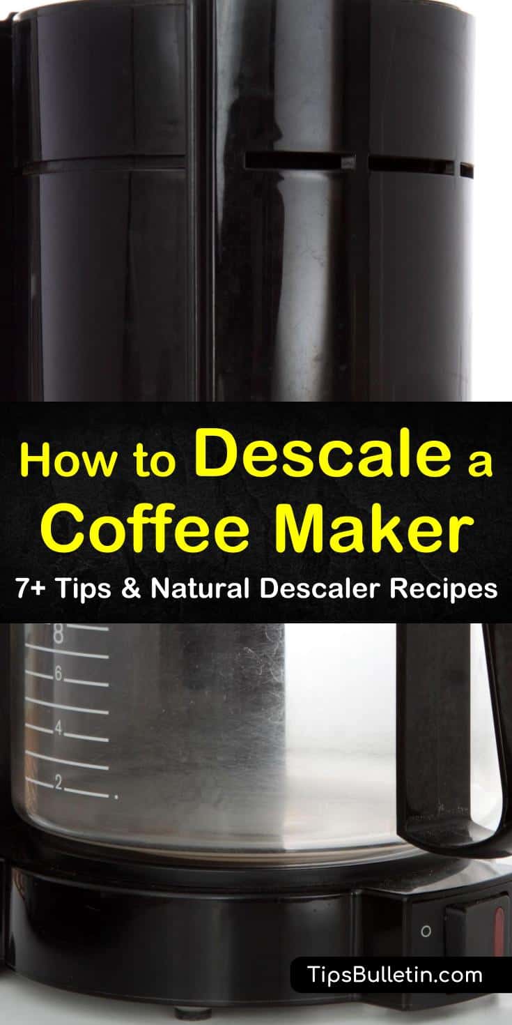 Discover how to descale a coffee maker using vinegar and other everyday ingredients. Whether you have a Keurig or espresso machine, many of these DIY descaling recipes include natural ingredients. Try some excellent commercial cleaners on your coffee machines, too! #descale #coffee #maker #keurig