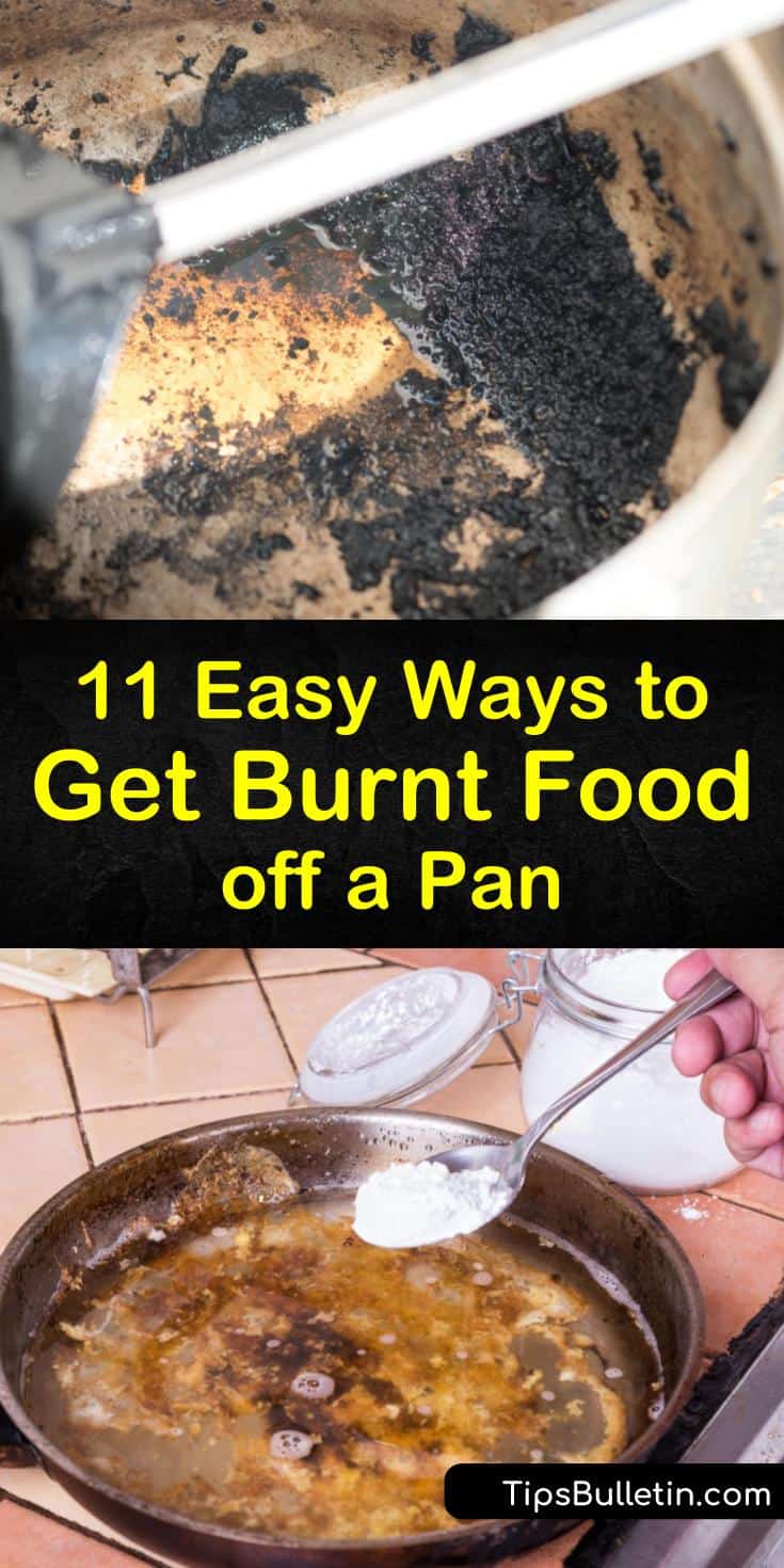 Unsure about how to get burnt food off a pan? These easy tips will clean your cookware without scrubbing with harsh abrasives. Try natural solutions like baking soda, white vinegar, and lemon to lift away burnt on food particles without scratching the pan’s surface. #burnt #food #pan #pot