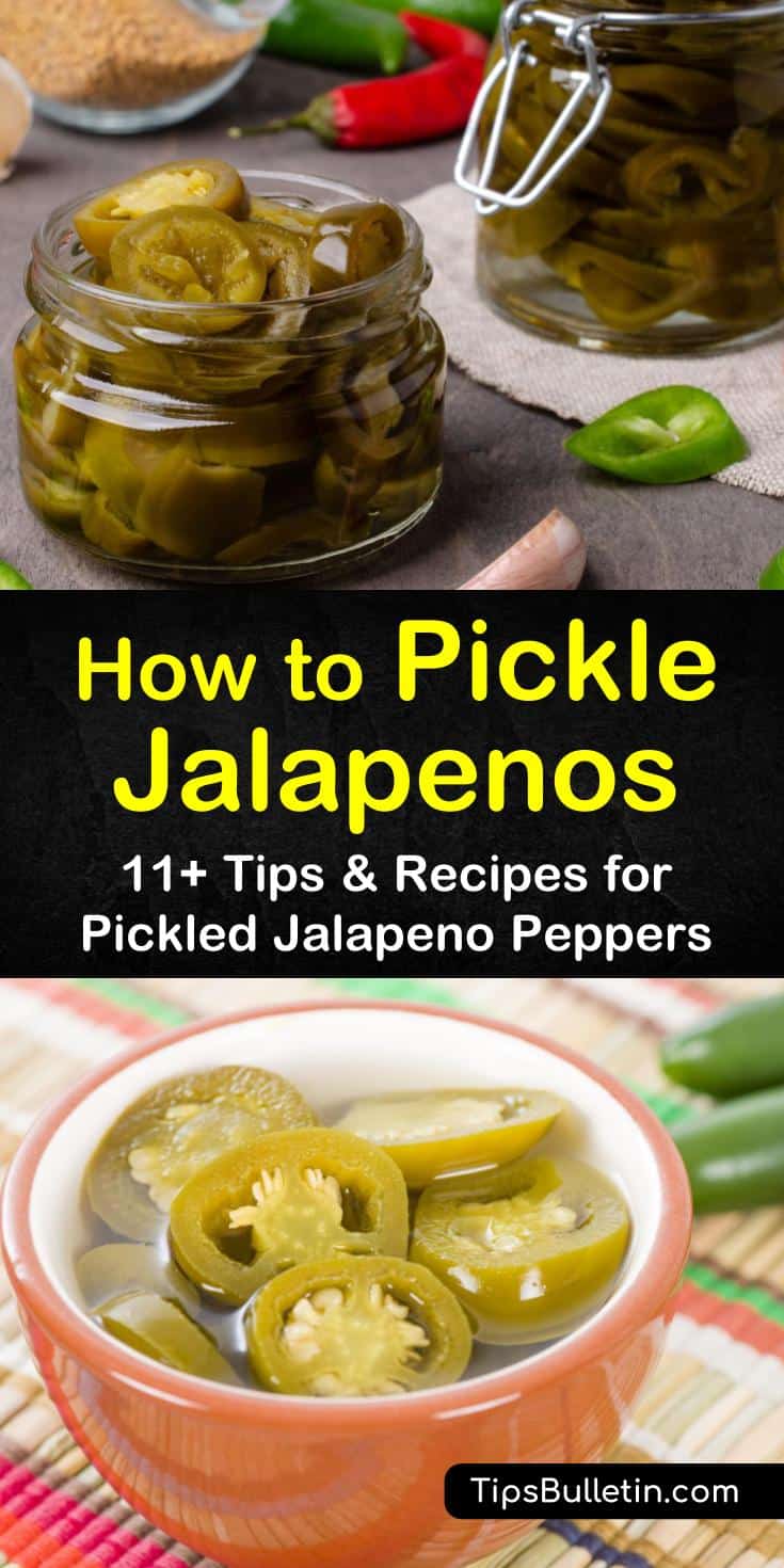 Here are some easy and quick recipes that show you how to make pickled jalapenos in jars, whole or sliced. Enjoy canned jalapenos as a relish, hot sauce, and cheese dip or as a topping on nachos and tacos. #picklejalapenos #pickledjalapenos #jalapenos