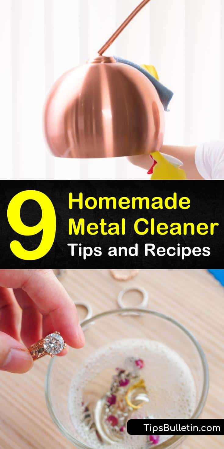 Learn how to clean costume jewelry, sterling silver, copper, stainless steel and other metals using non-toxic homemade cleaners. Instead of taking your silver jewelry to the jeweler, use baking soda, water, and a soft cloth to restore the metal. #metalcleaner #cleaning #metal