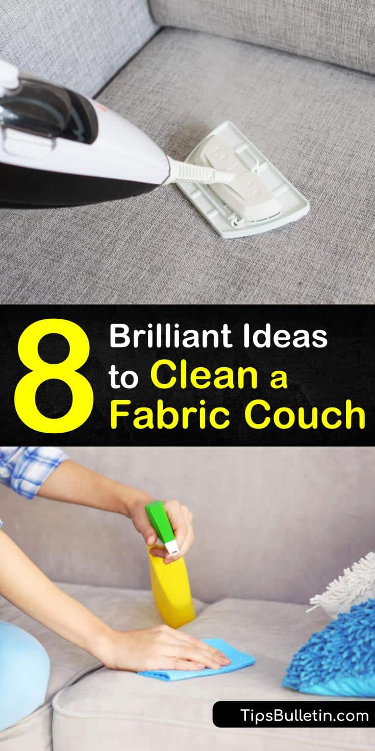 Learn how to clean a fabric couch using natural cleaning solutions like white vinegar and baking soda. Use a steam cleaner to deep clean a fabric sofa and vacuuming for basic maintenance. Discover new DIY spot treatments for stains on your microfiber couch. #clean #fabric #couch #deepclean #stains