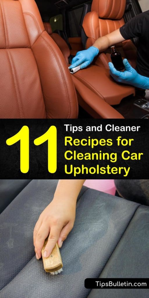 Learn how to clean car upholstery using baking soda and other DIY cleaners. We show you how to clean the interiors of your vehicles and give you tips on removing stains and smells from leather seats. #carupholstery #cleaning #cleancarseats