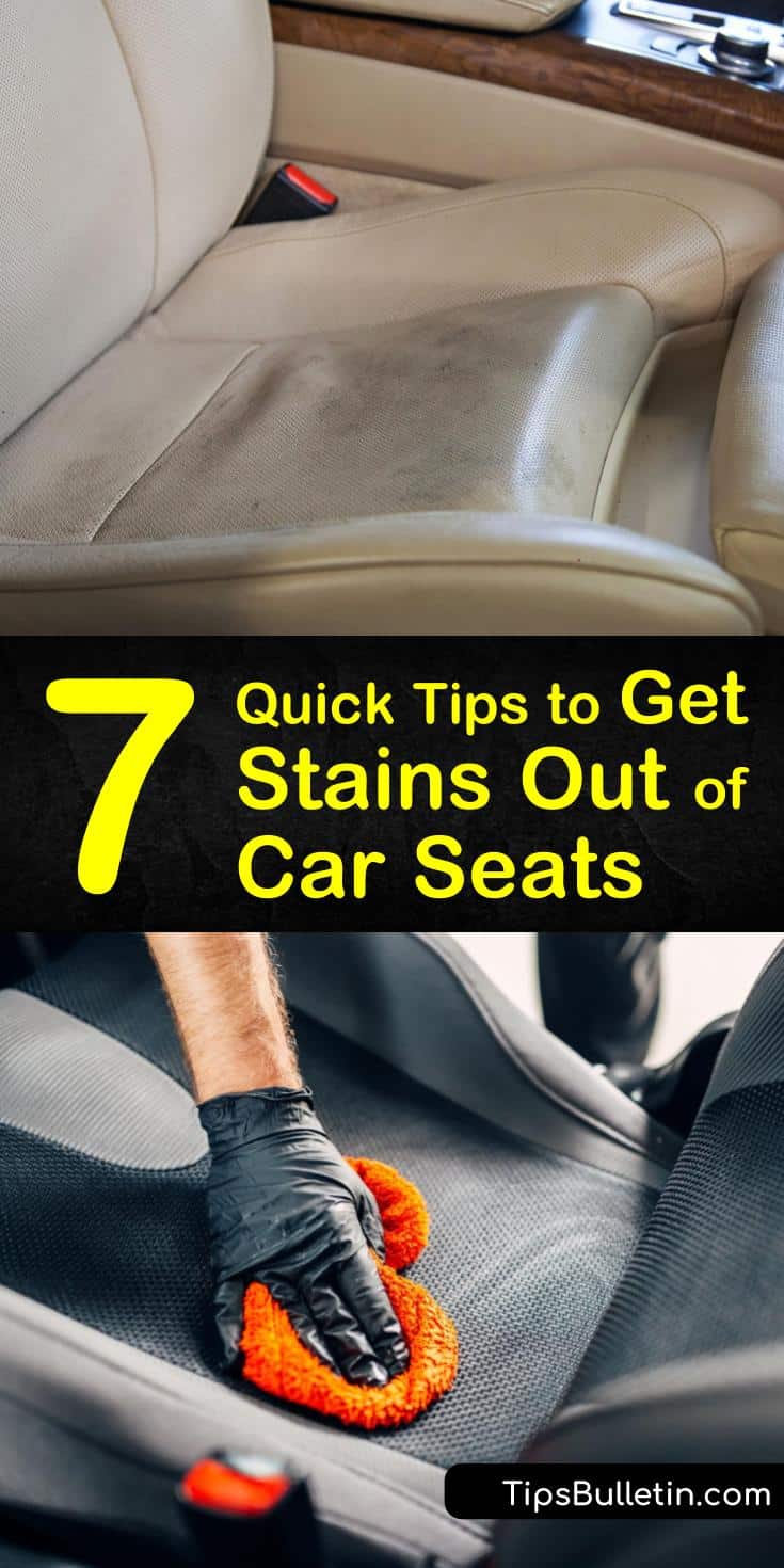 Let us show you how to remove stains your kids left on your car's upholstery with common household products. See how to use white vinegar and baking soda to clean and remove stains from fabric and leather seats. #carseatstains #car #stains