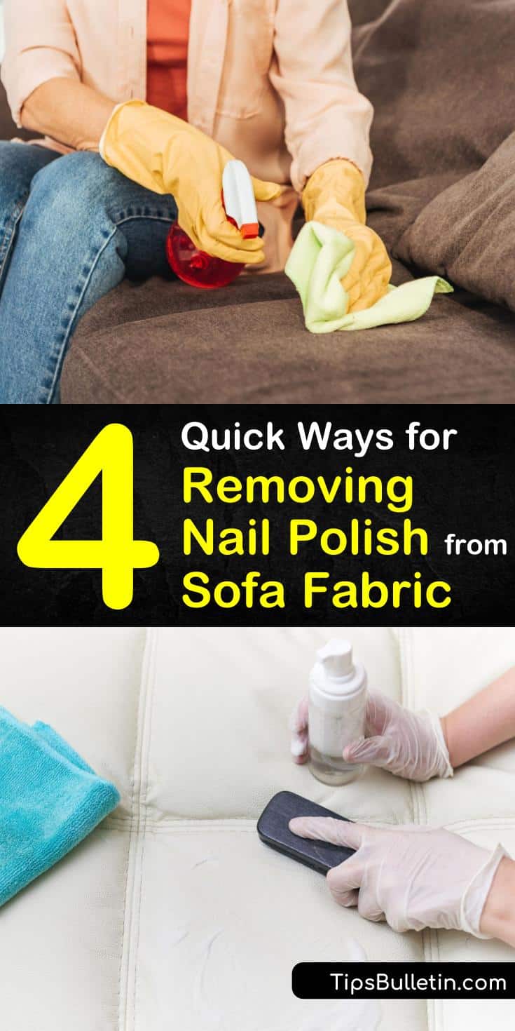 Learn how to remove fingernail polish by blotting with paper towels and treating the stain using household cleaners. Clean away fingernail polish with non-acetone polish remover, rubbing alcohol, and hairspray. #couch #nailpolish #remover