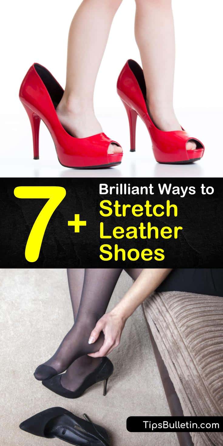 New shoes that aren’t fitted properly cause pain and blisters in tired feet. Learn how to stretch shoes made of leather or suede without taking them to a cobbler by using a hair dryer or blow dryer and conditioner. #stretchleathershoes #howto #stretch #leather #shoes