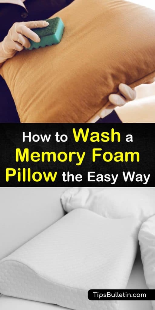 Learn how to clean a memory foam pillow to remove stains, mildew, and dust mites. Clean away dirt with a clean cloth, baking soda, and lukewarm water, and use the right drying process to prevent damaging the foam. #memoryfoampillow #cleaningamemoryfoampillow #washpillow
