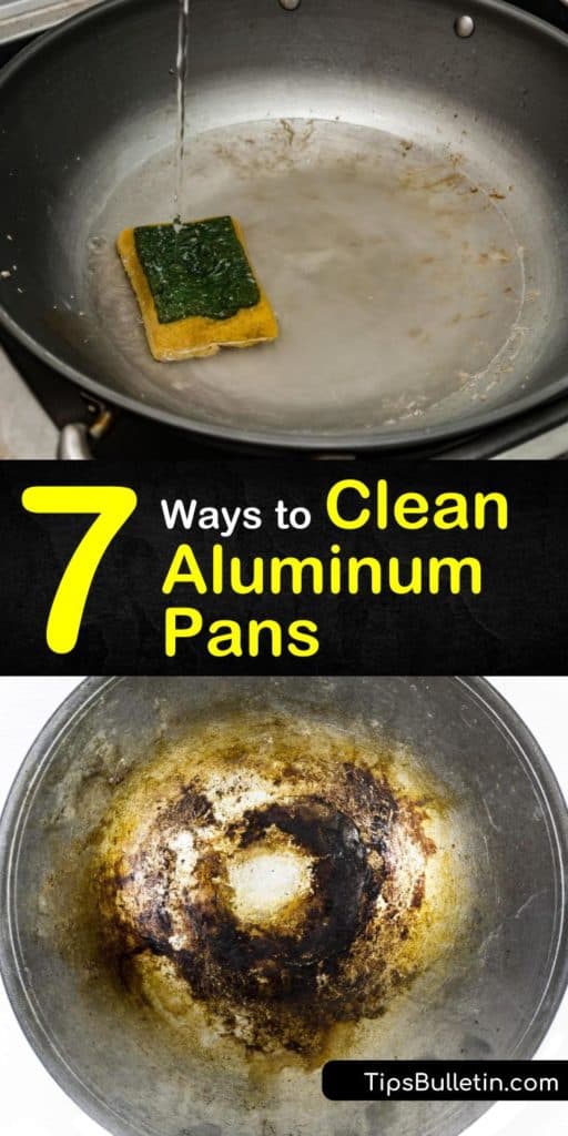 Learn how to clean aluminum pans using lemon juice, white vinegar, baking soda, and more. Our guide shows you how to use warm water and a little scrubbing to get your aluminum pots and aluminum cookware free of stains and discolorations. #aluminum #clean #aluminumpan #pan #cleanaluminumpans