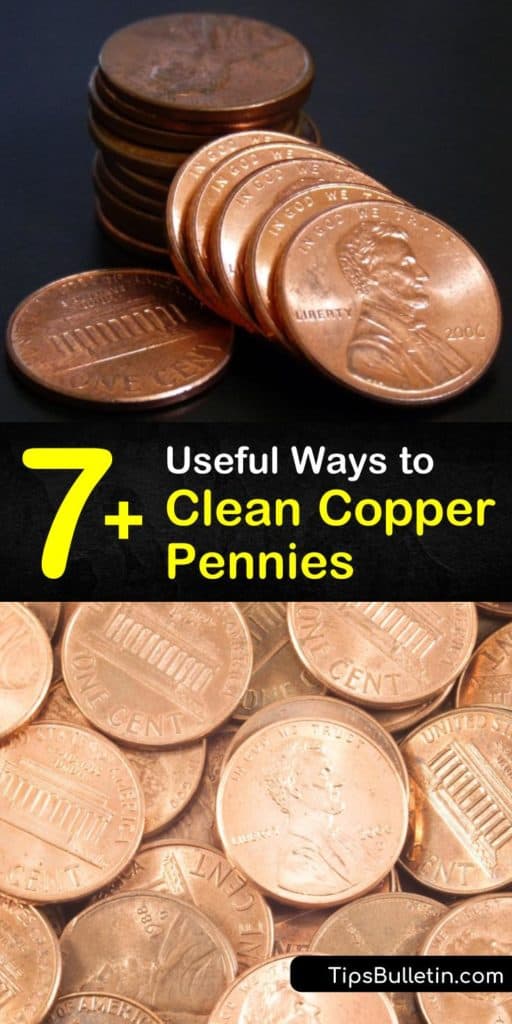 Learn how to clean pennies to remove dirt, copper oxide, and tarnish. Clean dirty pennies and with an eraser, ketchup, and a toothbrush, and bring back shine and luster to copper pennies by using vinegar and salt. #cleaningpennies #copperpennycleaner #cleaningcoppercoins