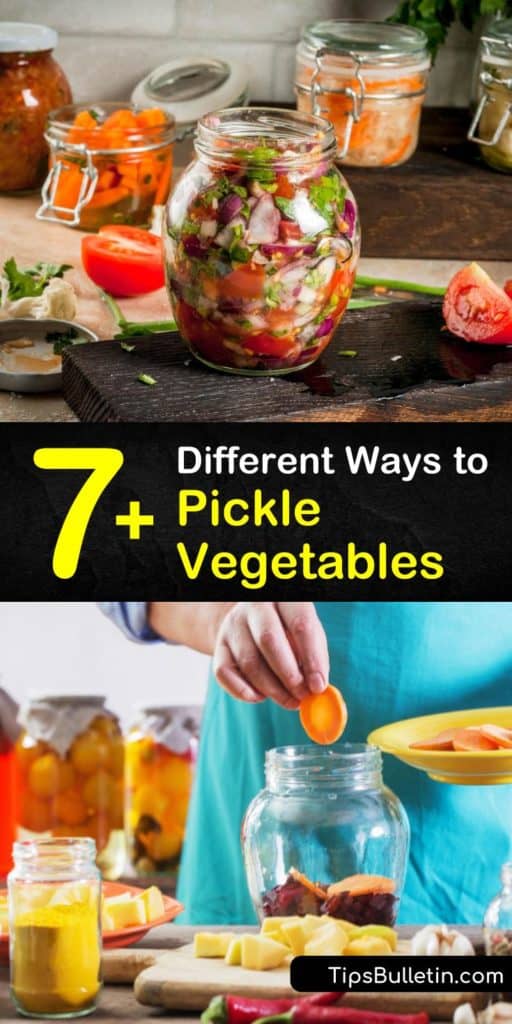 Learn how to make pickled vegetables and store them at room temperature for long term storage or refrigerate them for snacking. Pickle veggies such as green beans and add peppercorns, garlic cloves, and mustard seed for extra flavor. #pickledveggies #pickledvegetables #quickpickledvegetables