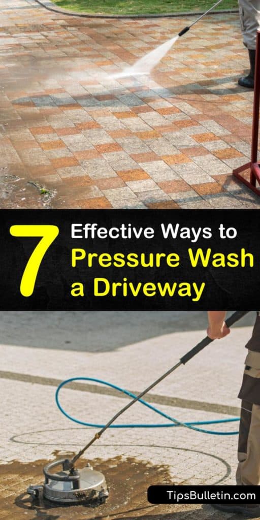 Tired of your grime filled driveway? Looking to get rid of those mold and mildew stains? Learn how a degreaser and a power washer followed by a new coat of sealer helps improve your home’s curb appeal. #pressurewashdriveway #cleandriveway #powerwashconcrete