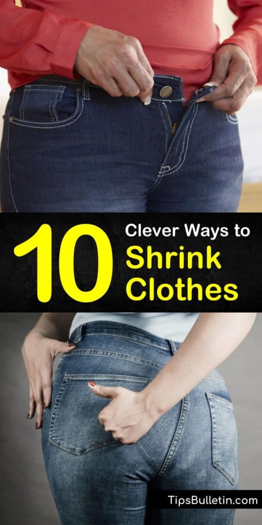 Looking to shrink your favorite piece of clothing or a pair of denim jeans? We show you several ways to shrink rayon and natural fibers using warm water and high heat followed by a cycle of low heat. #shrinkingclothes #clothes #laundry #shrinkclothes