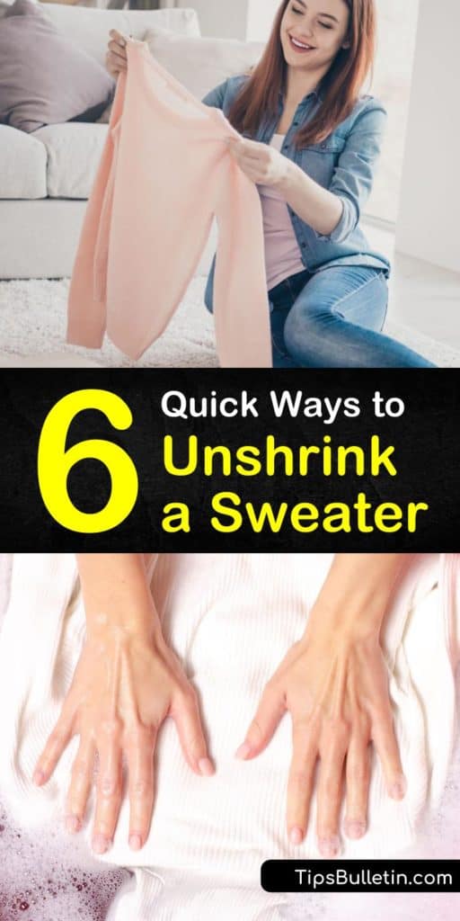 Learn how to unshrink a sweater by soaking it in baby shampoo and lukewarm water. Discover how to restore sweaters to their original size and shape using pins or stretching by hand. Try these preventative measures when adding sweaters to the washing machine. #unshrink #sweater #clothes #shrink
