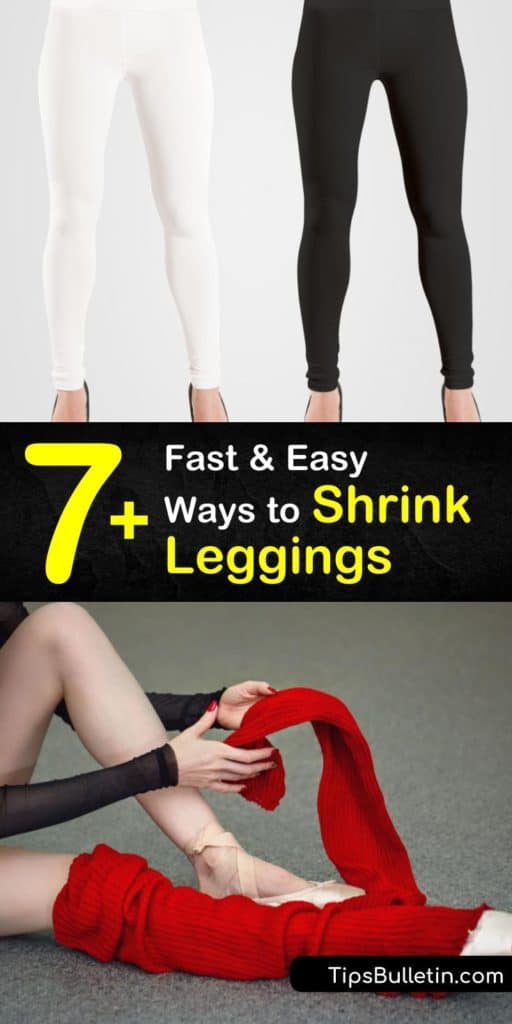 Learn how to shrink clothes such as lycra and spandex leggings the same way you shrink a t-shirt or denim. Shrink yoga pants and workout leggings in the washer and dryer on the hottest setting or with a medium heat iron. #howtoshrinkleggings #shrinkingleggings #leggings