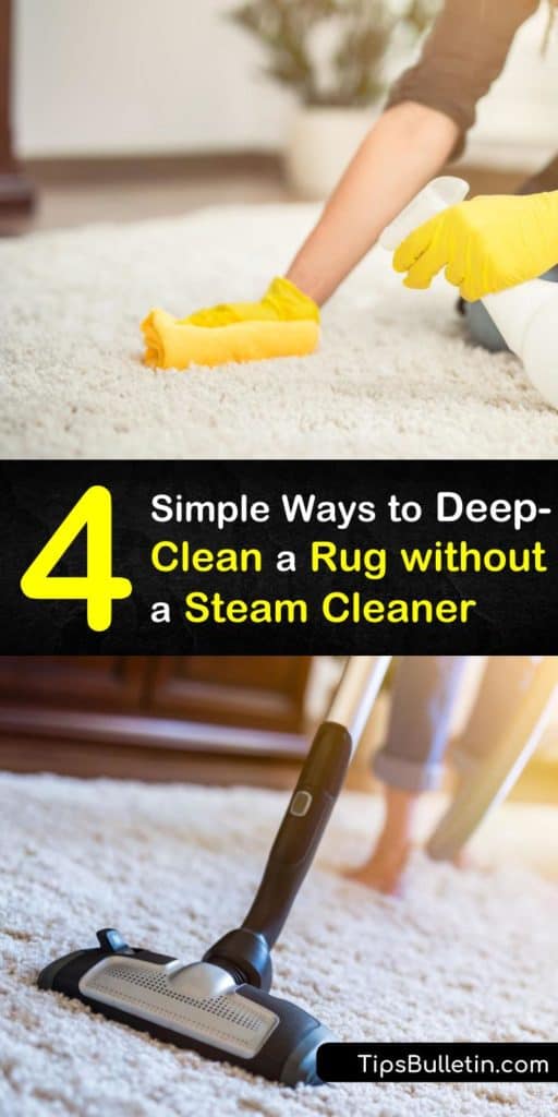Explore the best ways to clean a rug without a steam cleaner or a professional carpet cleaning team. Our DIY tips include zero scrubbing carpet cleaning hacks like using white vinegar, hot water, or a vacuum cleaner. #cleaning #rug #carpetcleaning #steamcleaner #clean #carpet