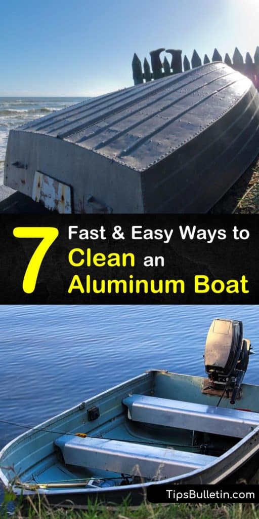 Find out how discoloration along the waterline of an aluminum boat hull can disappear with scrubbing and the right cleaners. Get rid of grime on a pontoon boat or any other with a good boat cleaning. #alumniumboat #aluminumclean #cleanaluminum #clean #aluminum #boat
