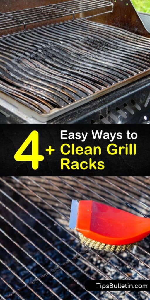 Learn how to clean grill racks at home using products like baking soda and a wire brush. These DIY tips will teach you how to get a super-clean-grill, whether your bbq grill is made from cast iron or stainless steel. #bbqgrill #cleangrill #grillracks