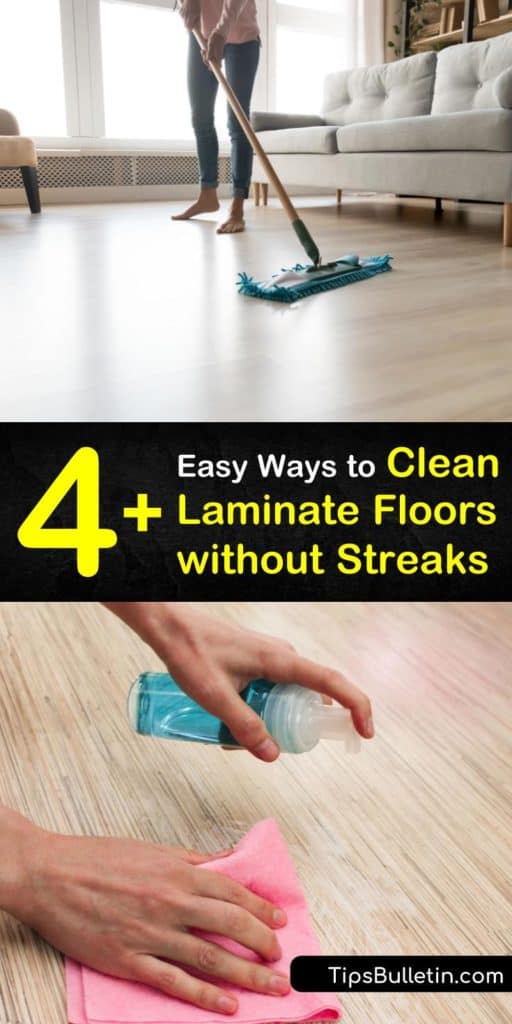 Read about how to clean laminate floors without streaks. When it comes to shining surfaces, it's amazing to find that baking soda and black tea are the go-to cleaning products! A little warm water, spray bottle, and some DIY mopping can go a long way. #laminate #cleanfloors #flooring