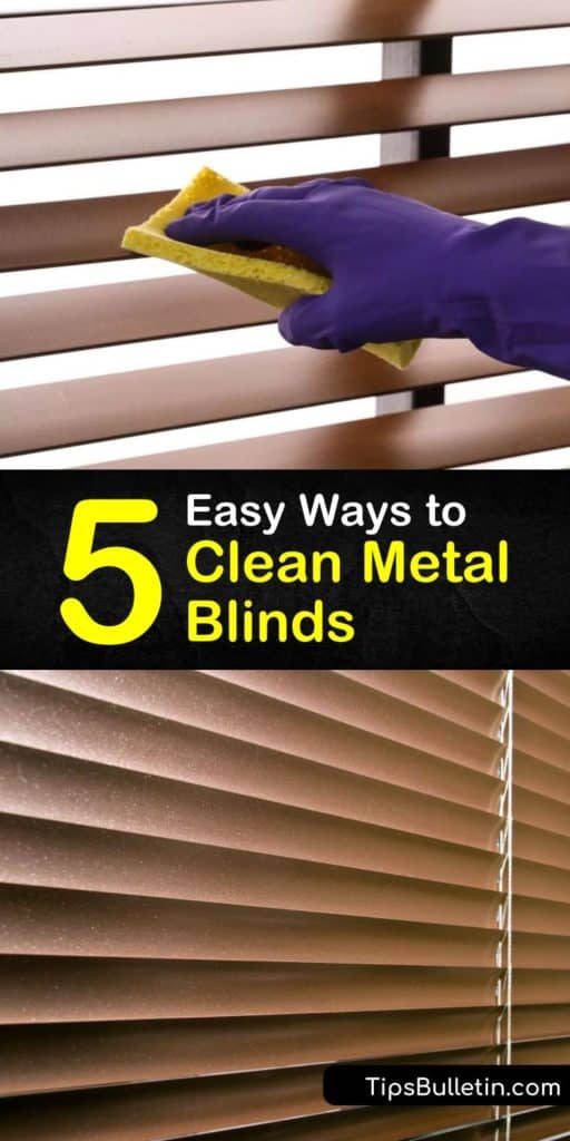 Learn how to clean vertical blinds and mini blinds with dish soap, water, and a microfiber cloth to keep them looking new. Wooden blinds need regular dusting and cleaning with a vacuum cleaner brush attachment. #cleaningmetalblinds #cleaning #blinds #windowblinds #clean