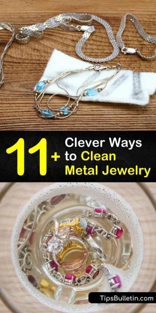 Find out how to get the sparkle back in your jewelry without visiting a jeweler. From costume jewelry to sterling silver and gemstones, use household items as a jewelry cleaner. Pair a soft cloth with baking soda or toothpaste to get shining results. #jewelry #cleaner #homeremedy #cleanjewelry