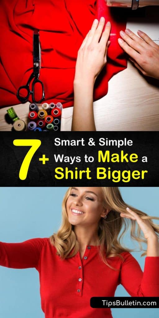 Learn how to make a shirt bigger, whether your favorite t-shirt shrunk or you bought the wrong size. Our crafty tips and tricks involve stretching shirts and adding a gusset or side panels to a small shirt. #shirt #makeshirtbigger #shirtbigger