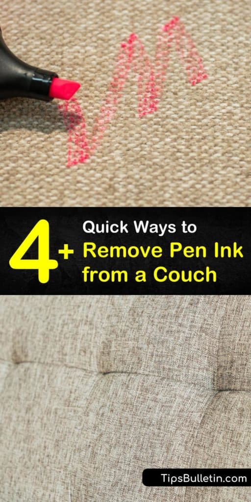 How to remove permanent marker from a fabric sofa can be a real headache. These helpful tips eliminate permanent marker stains with ease using ingredients like hairspray and toothpaste. Clear away stubborn Sharpie stains with a Magic Eraser or vinegar. #remove #permanentmarker #stain #sofa