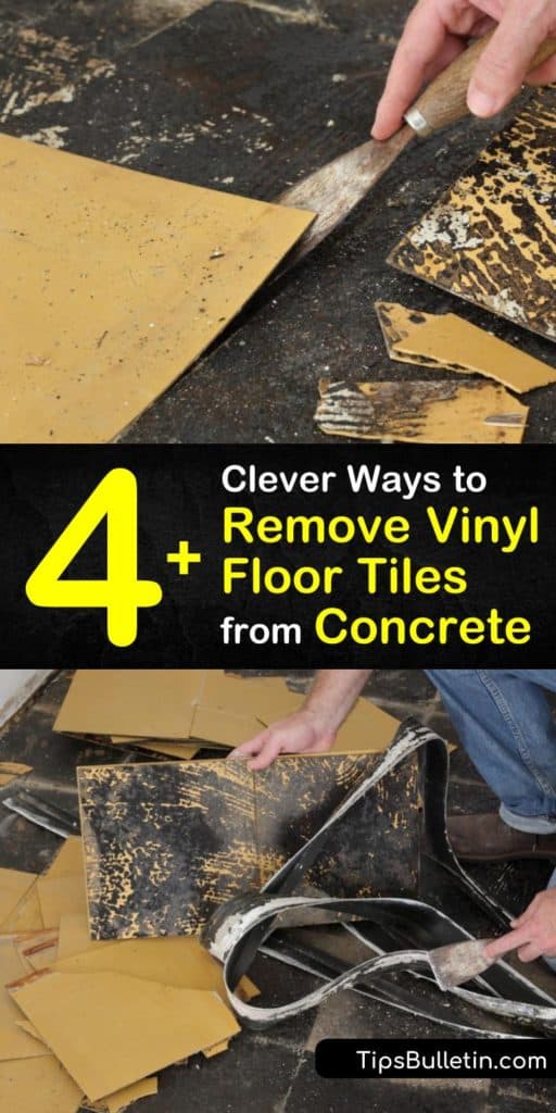 Explore how to remove vinyl floor tiles from concrete using our clever DIY ways, including using a heat gun, putty knife, or utility knife to pull up old vinyl floor tiles from a concrete subfloor. Don’t buy a chemical stripper again. #removevinyl #flooring #remove #vinyl #concrete