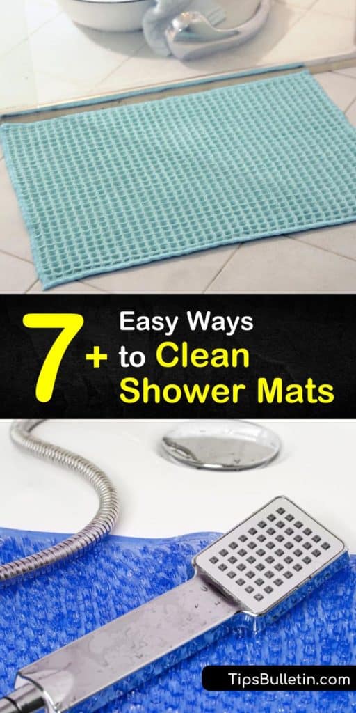 There are many ways to clean a shower mat, from scrubbing grime free with bleach or white vinegar. The material of your shower curtain or rug determines whether you use hot or warm water. #clean #showermat #shower #cleaning