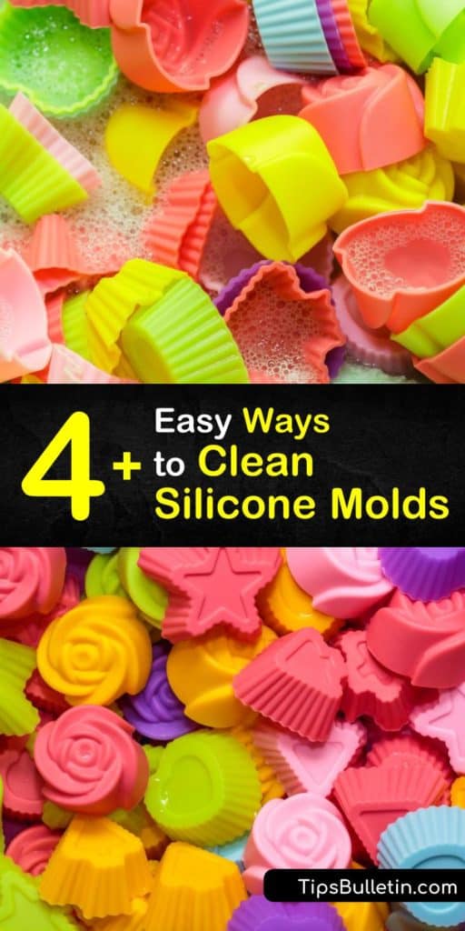 Make your silicone molds and bakeware look brand new with these cleaning methods. All you need is a little hot water, baking soda, and dish soap to remove the greasy film and make these products feel like new, non-stick molds. #clean #silicone #molds