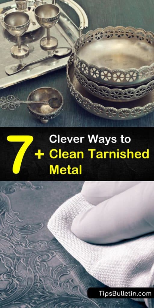 Learn how to remove tarnishing from metal surfaces using ingredients at home. Clean silver with warm water, aluminum foil, and baking soda, and remove tarnish and grime from metal with toothpaste, lemon juice, and a toothbrush. #cleaningtarnishedmetal #tarnished #metal #cleaner #metaltarnish