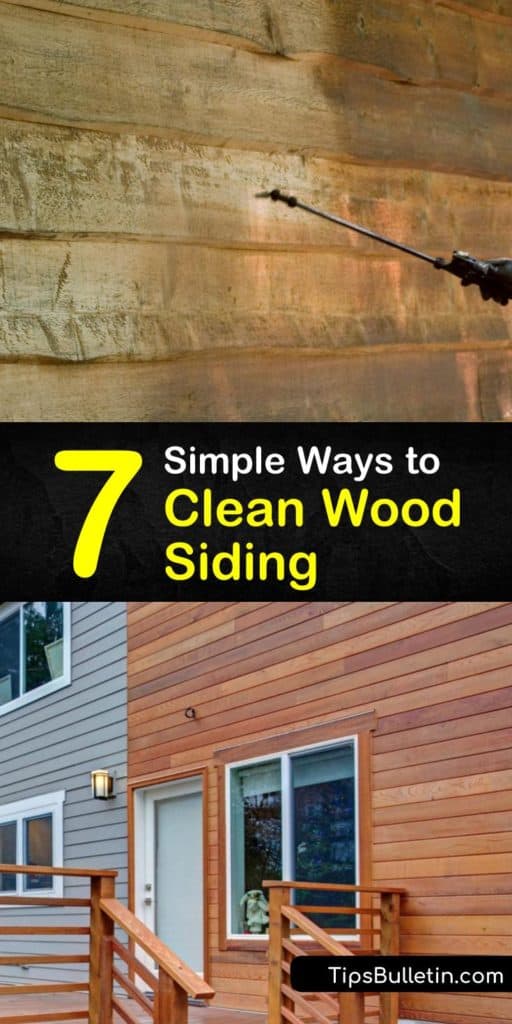 Learning how to clean wood siding is a basic home improvement task, whether you use a garden hose, hand scrubbing method, bleach, a store-bought cleaning solution, or a DIY recipe to remove grime. #cleaning #wood #siding #howtoclean #woodsiding