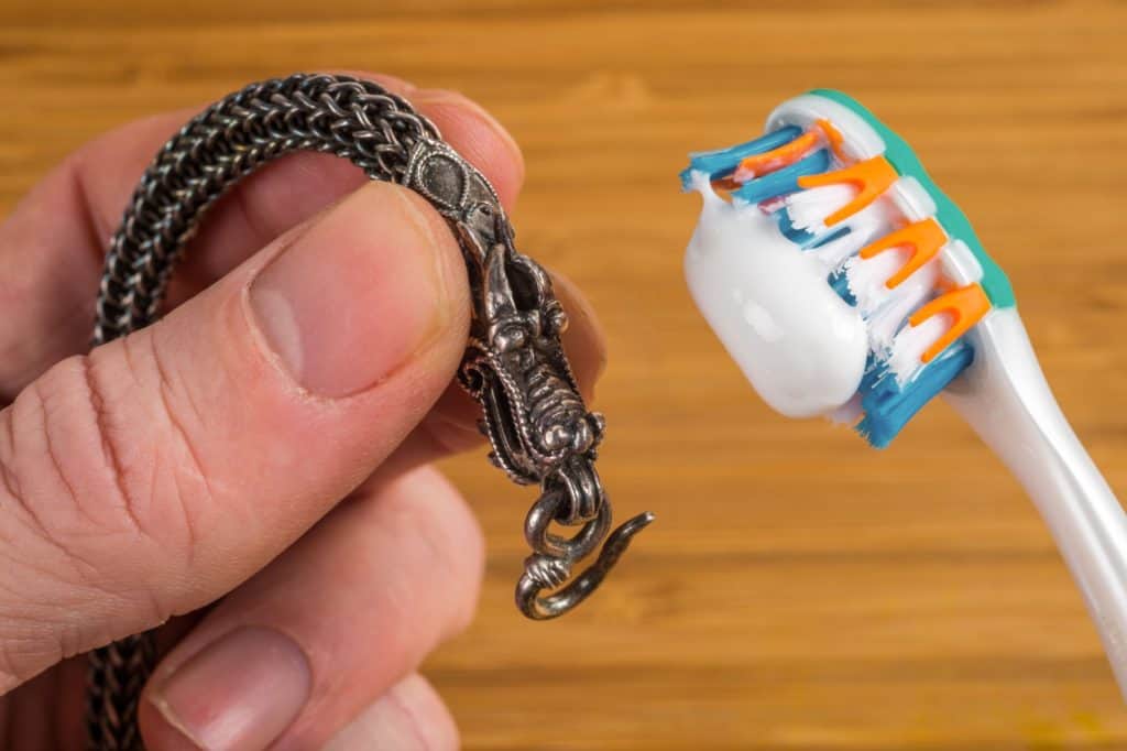 Toothpaste cleans jewelry.