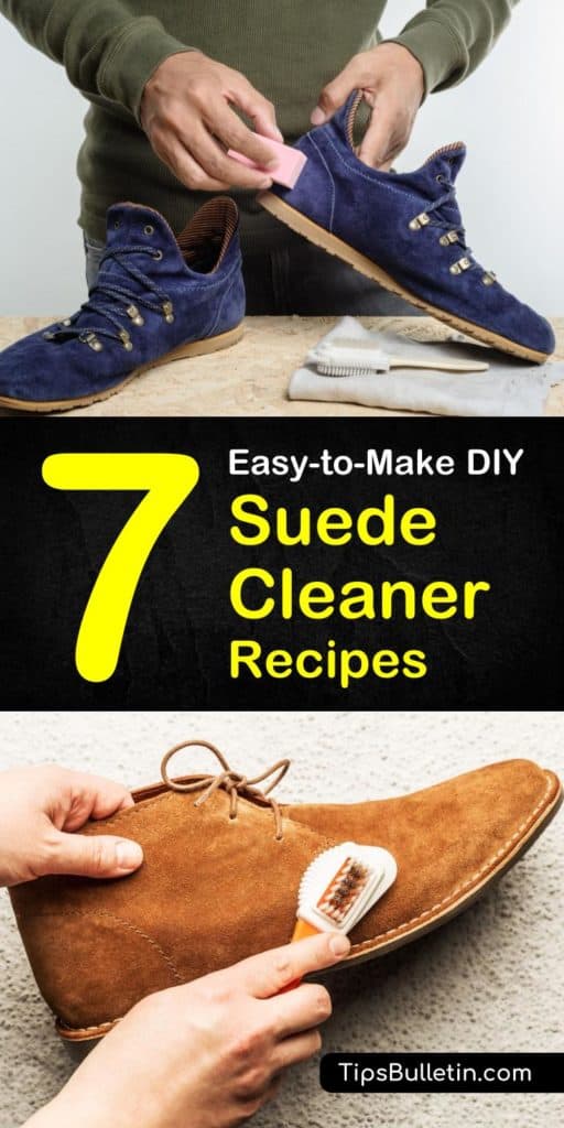 Try these 7 natural DIY suede cleaner tips on how to remove stains on your suede shoes, couch, ugg boots, and jackets. Learn how to use household stain removers such as baking soda, vinegar, and rubbing alcohol to get rid of tough stains on your suede garments. #suedestainremover #suede #cleaning