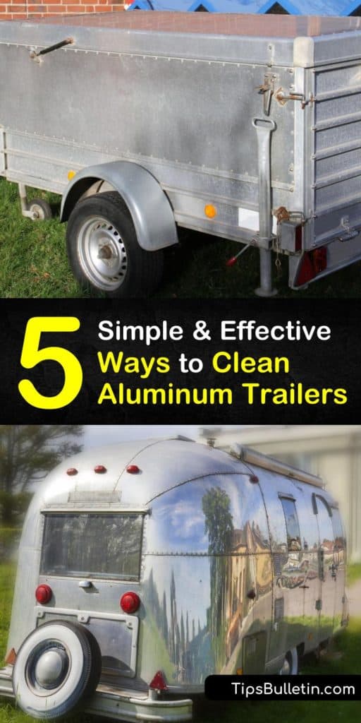 Tackle large objects, like horse trailers and pontoons, with methods like acid washing, homemade brightener recipes, stopping at the truck wash, and a power washer. These DIY aluminum polish tricks making cleaning aluminum easy. #clean #aluminum #trailers