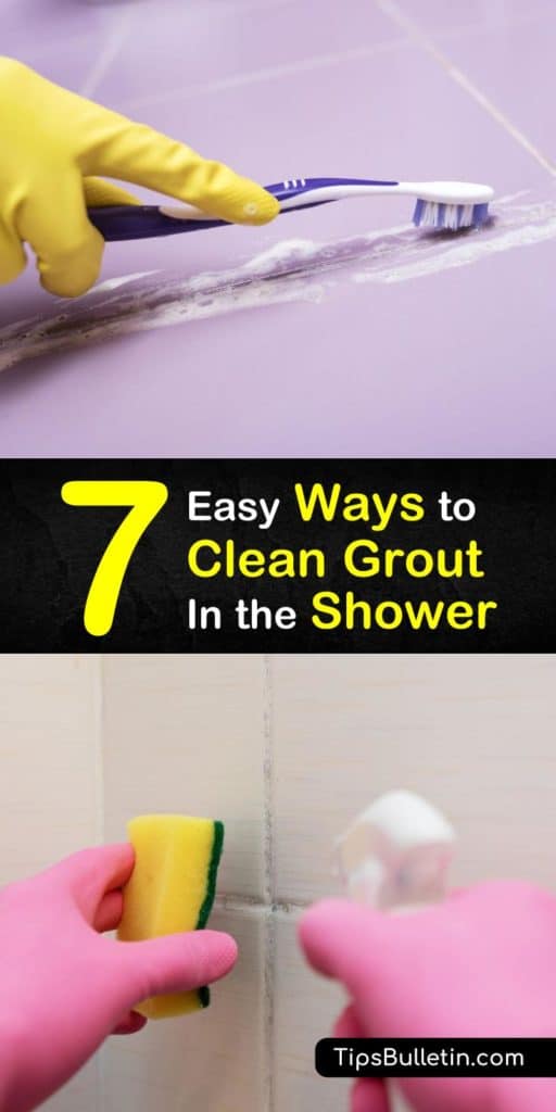 We have an extensive list of tips and methods to remove mold and soap scum from the tile in bathtubs and showers. Learn how to make baking soda, hydrogen peroxide, and white vinegar scrubs to make that master bathroom shine. #grout #shower #cleaning