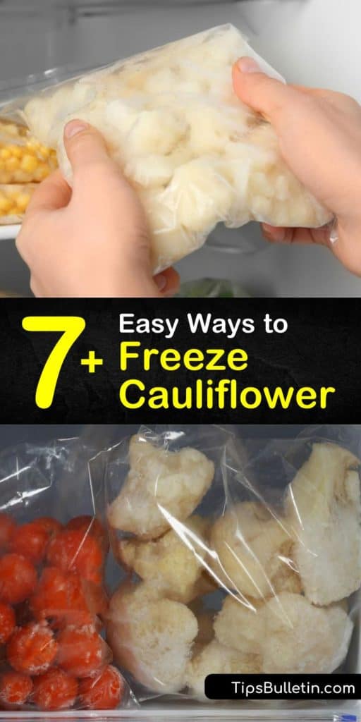 Freezing cauliflower is easy, whether it is cauliflower florets or cauliflower rice. Freeze fresh cauliflower for your favorite side dish without blanching, or blanch it in boiling water and cool it in an ice water bath. #howto #freezecauliflower #freezingcauliflower #freeze #cauliflower